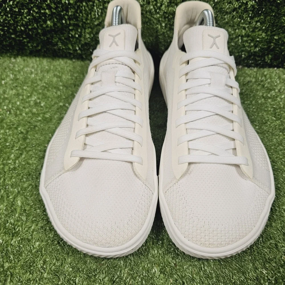 Flux Adapt Trainer Triple White Knit Minimalist Athletic Sneakers Mens Size 9